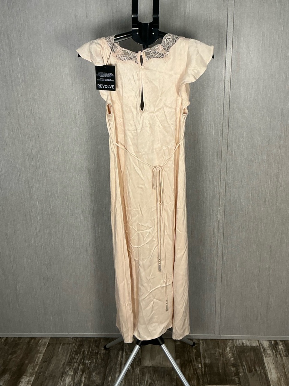 Free People Beaded Lace-Trim Slip Dress in Blush Size Small - Picture 11 of 16